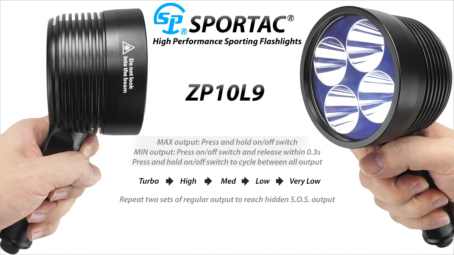 SPORTAC EAGTAC ZP10L9 4x XML2 5200lm LED رمي طويل التخييم التنزه الصيد مصباح يدوي إصدار شاحن سيارة