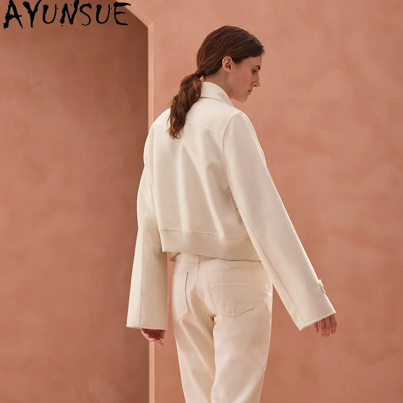 AYUNSUE véritable peau De mouton femmes vestes automne vêtements en cuir véritable veste pour femme 2025 Vintage Jaqueta De Couro coupe ajustée