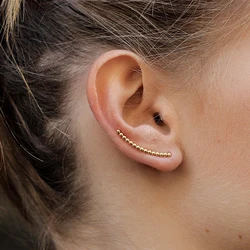 Aide-Boucles d'oreilles à tige ronde en argent regardé 925 pour femme, grimpeur d'oreille, bijoux de luxe, cadeau tendance, 2021