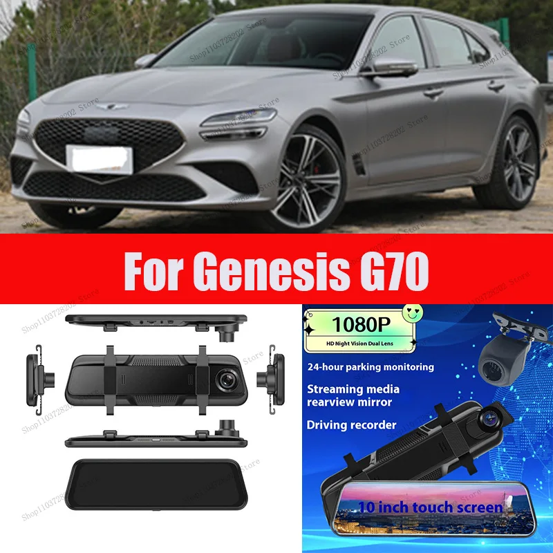 

For Genesis G70 4K WIFI GPS Car Dvr Mirror Dash CamDual Lens Dashcam Drive Recorder Stream RearView Mirror IPS Screen Camera