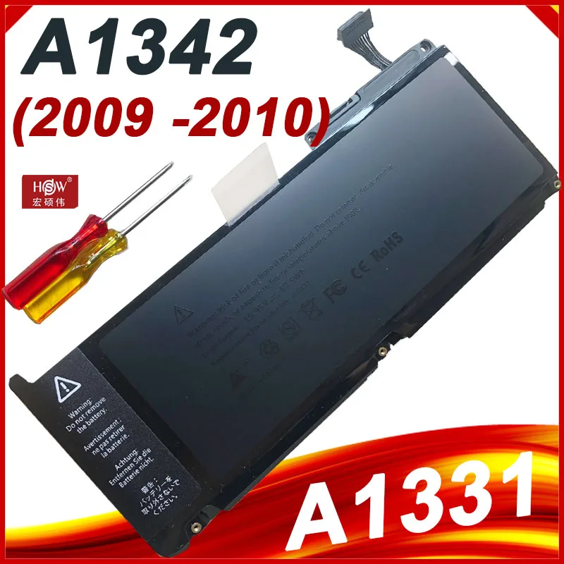 

A1342 Laptop Battery A1331 For Apple MacBook 13.3"A1342 Unibody MC207LL/A MC516LL/A 020-6809-A 10.95V 63.5WH