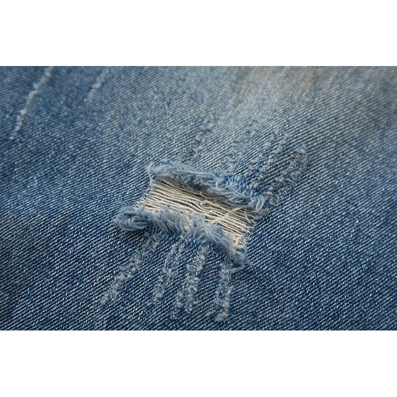 American washed men's jeans high-end personalized hand-painted printing straight loose pants 2024 retro casual men's pants