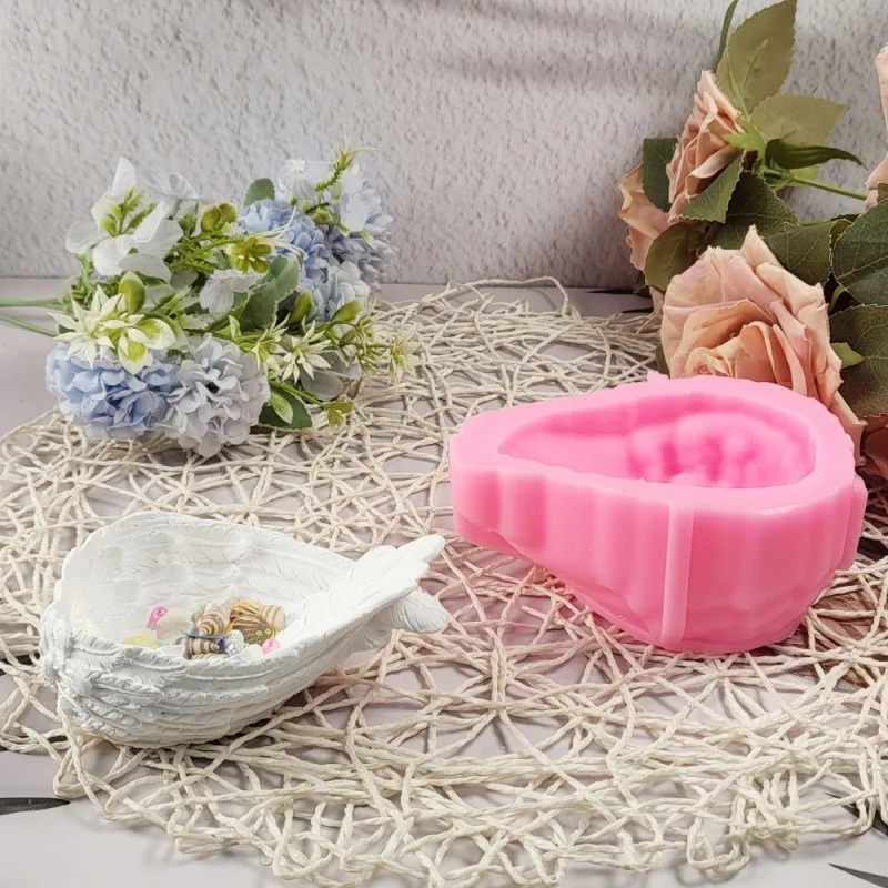 

Winged Angel Silicone Mold for DIY Plaster Candle Holder, Home Decor Craft Figurine