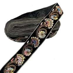 1Yard Flower Embroidery Ribbon 6cm Ethnic Lace Vintage Webbing Boho Trimming DIY Clothes Bag Accessories Crafts Materials