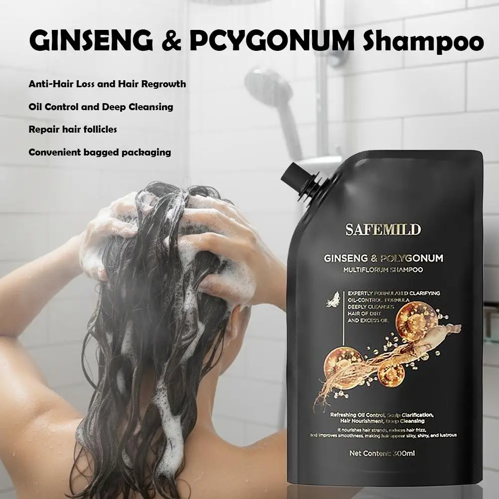 Anti-Hair Loss Shampoo with Ginseng Plant Extract Formula for Hair Growth, Controls Oil & Repairs Follicles Hair Care 300ml