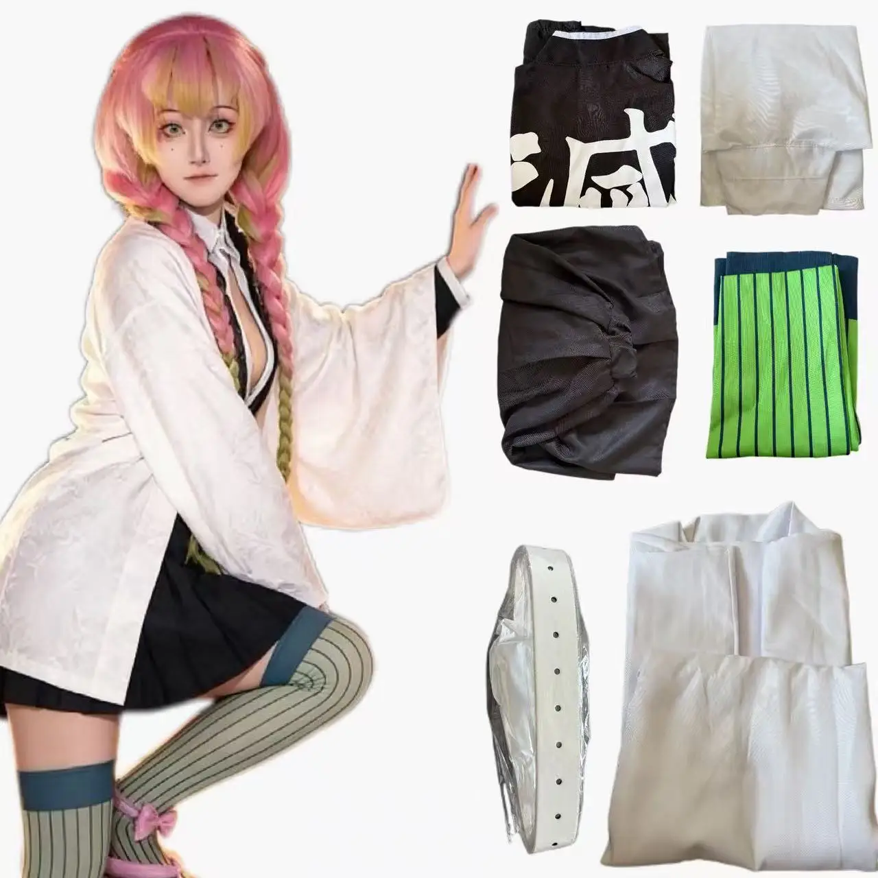 2026 New Bear House Sabito Cosplay Kimono Outfit for And Men with Wig Mask Tattoo Stickers Set Halloween Party Costume - view 2