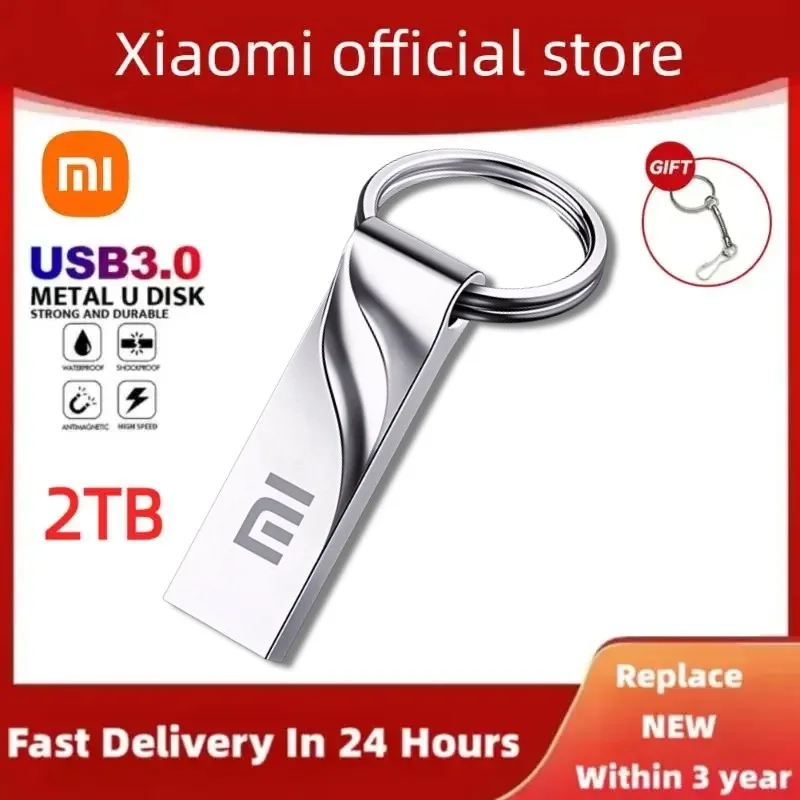 

Xiaomi USB 3.2 флэш-накопитель 2 ТБ, высокоскоростной флэш-накопитель 1 ТБ, металлический водонепроницаемый портативный USB-накопитель, адаптер TYPE-C