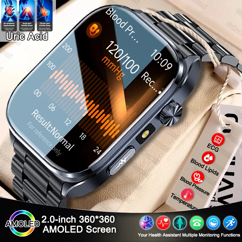 

New Accurate ECG Smart Watch Heart Rate Health Analysis Bracelet Blood analysis Blood Lipid Blood Pressure Smart Watches For Man