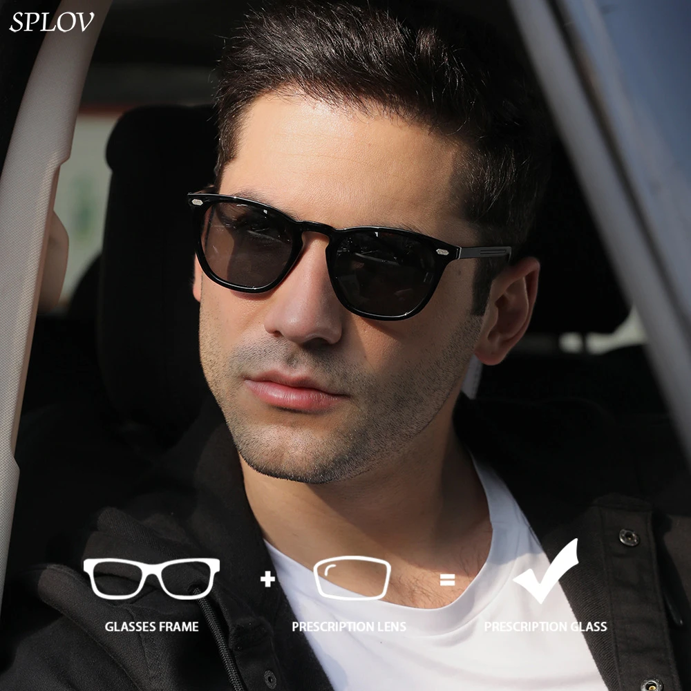 SPLOV Rectangular Prescription Sunglasses Professional Customized High-definition Lenses Progressive Multifocal Myopia Glasses