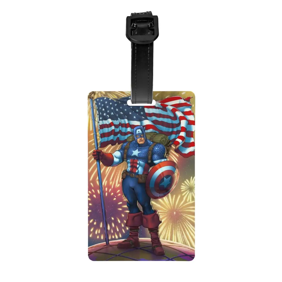 

Винтажная багажная бирка Капитана Америки на заказ с именной карточкой, конфиденциальная обложка, идентификационная этикетка для дорожной сумки, чемодана