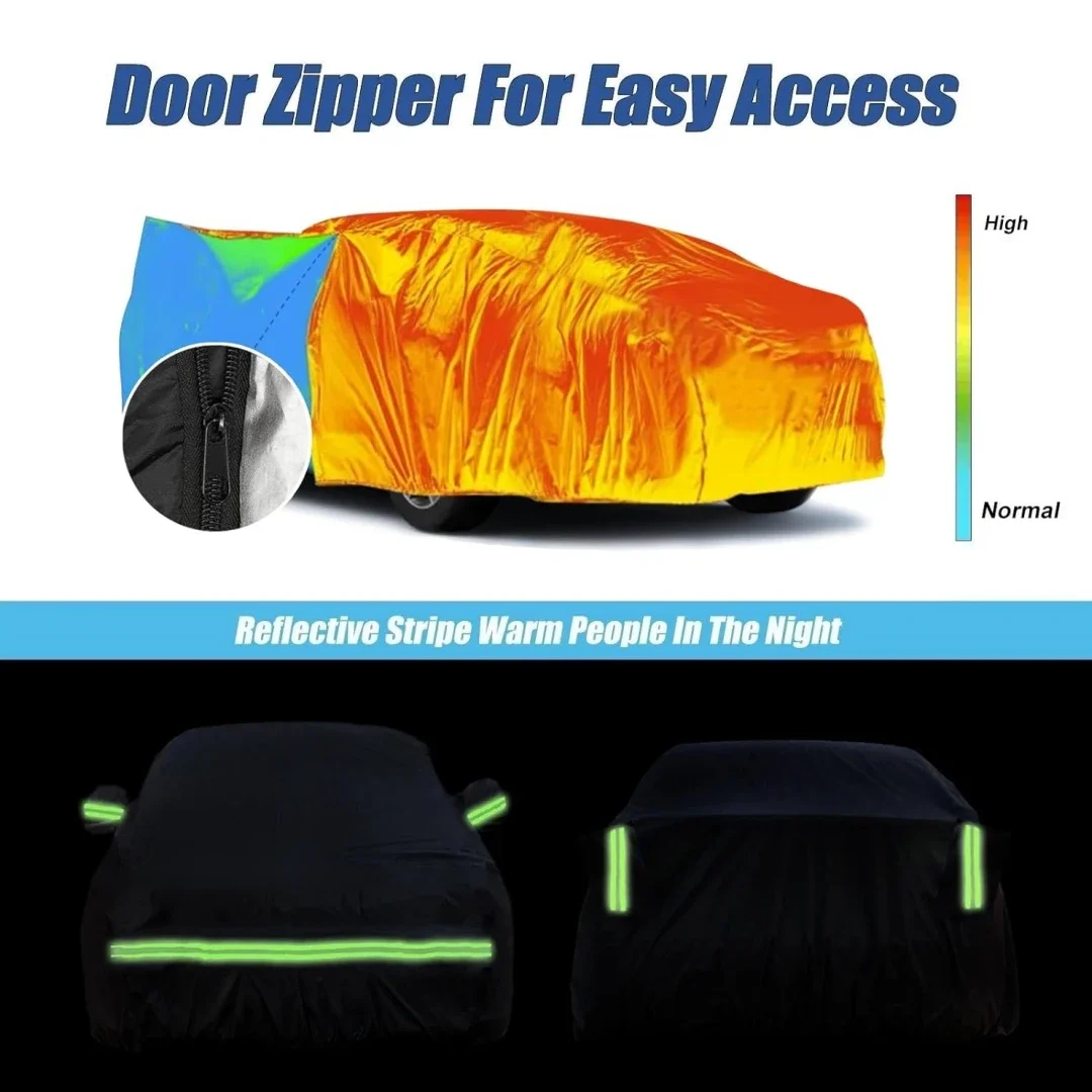 Cubiertas impermeables para coche Ford Mustang GT 1994-2023, protección personalizada resistente a prueba de agua para todo tipo de clima al aire libre con puerta con cremallera