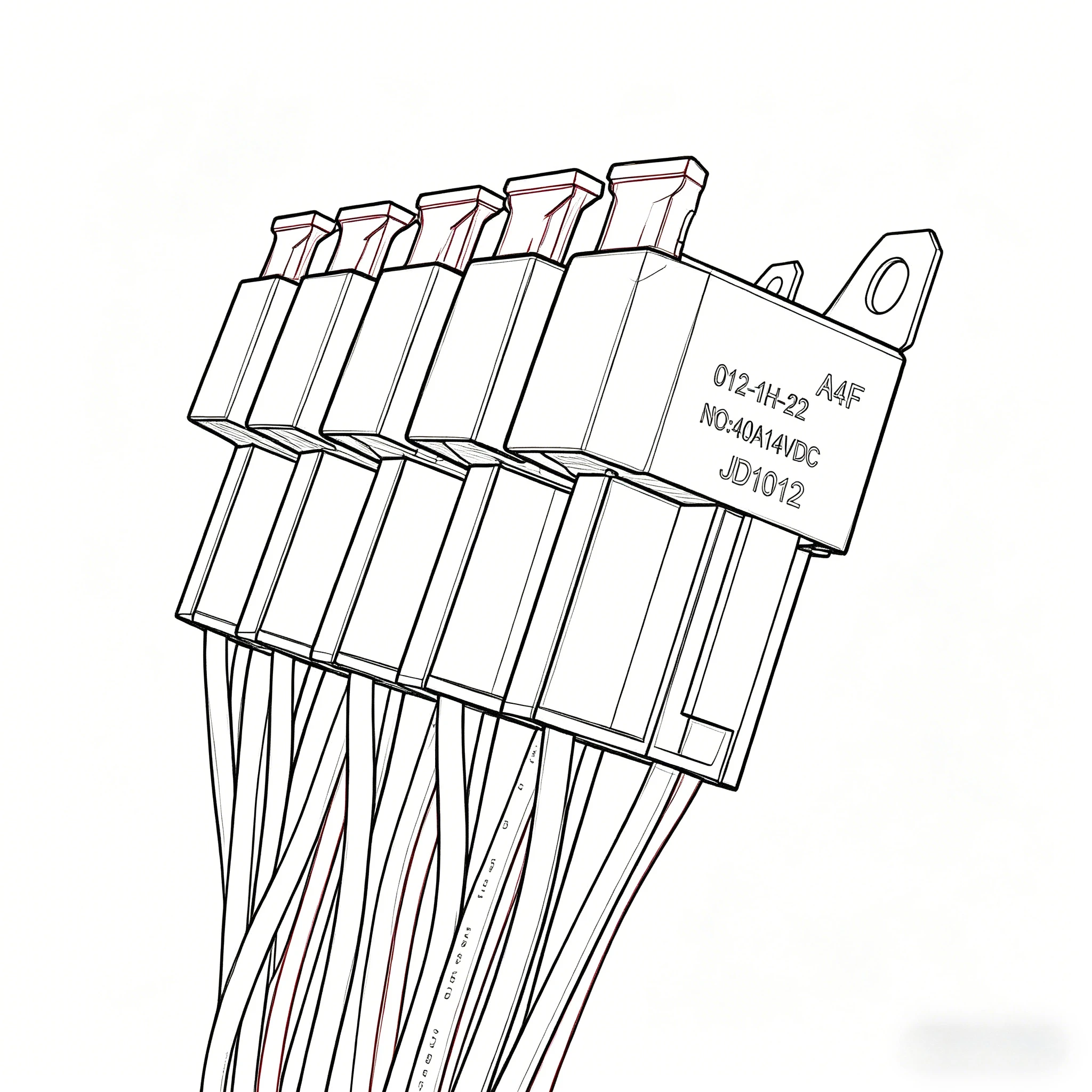 1PCS  Car Fuse Relay Automotive Relay Circuit Control 40A 12V/24V JD1912 JD1914 Copper Terminal Auto Relay Wiring Harness