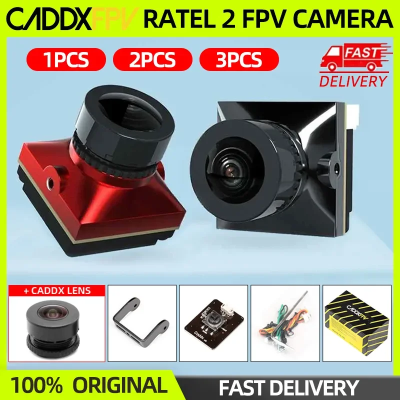 1/2PCS Caddx Ratel2 Ratel 2 V2 FPV Camera 2.1mm Lens 16:9/4:3 NTSC/PAL Switchable With Replacement Lens Micro FPV Drone Camera