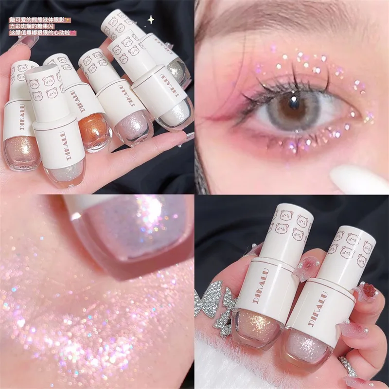 DIKALU Bears Bowling Drop of Tears Liquid Eyeshadow Eye Makeup Aegyo sal Pearlescent Ultra Shiny Glitter