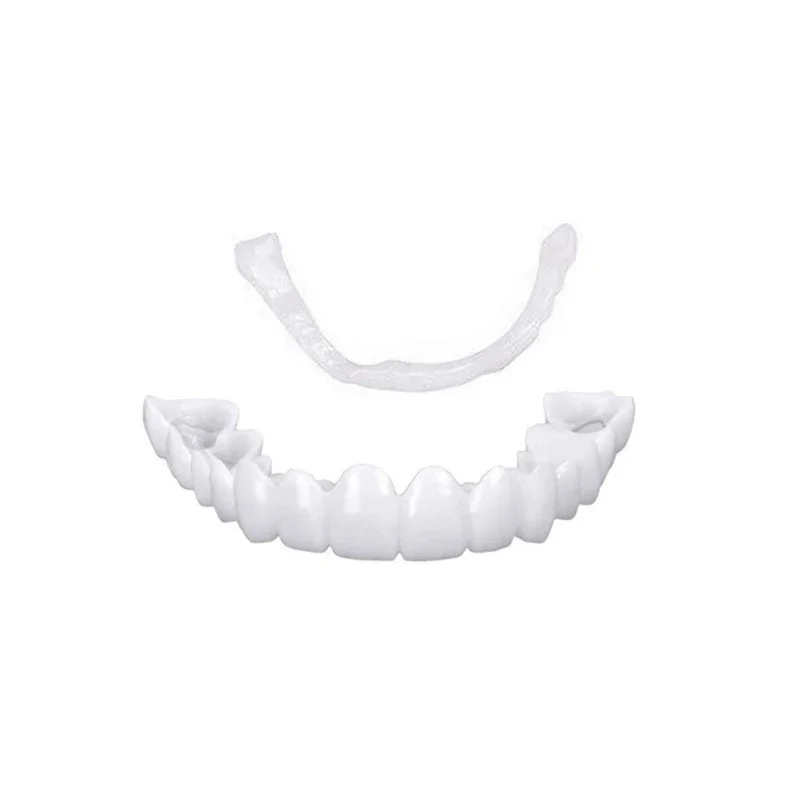 Kit de dentes de encaixe folheado, substituição temporária falsa para clareamento dental, substituição temporária de dente para homens e mulheres