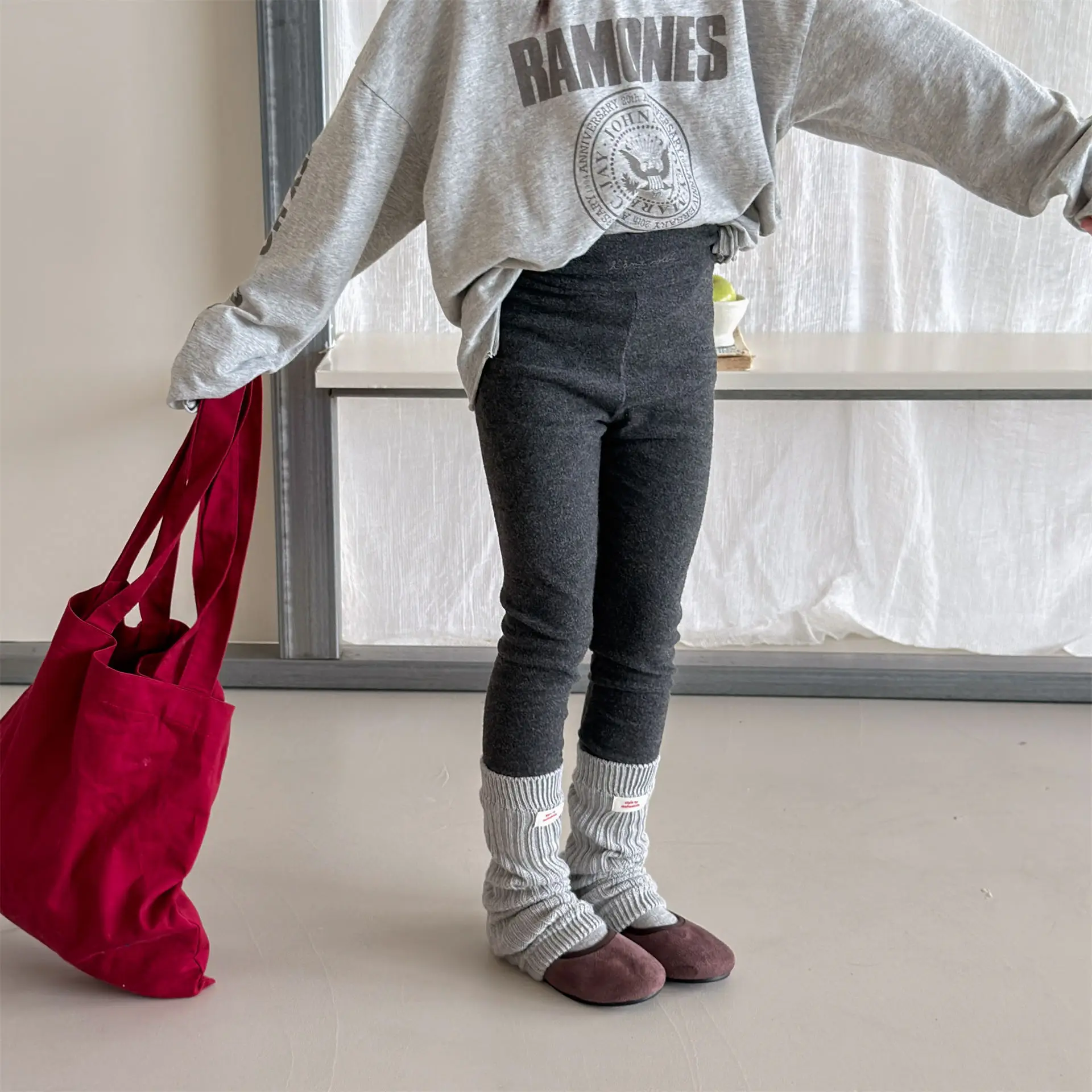 2026 Autumn New Girls High Waisted Leggings Solid Children Casual Pants Baby Girl Cotton Leggings Kids Elastic Trousers