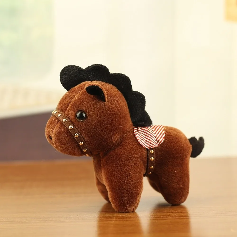 Pônei dos desenhos animados pingente mascote boneca corcel boneca animal de pelúcia chaveiro estilo chinês mochila pingente de pelúcia cavalo chaveiro