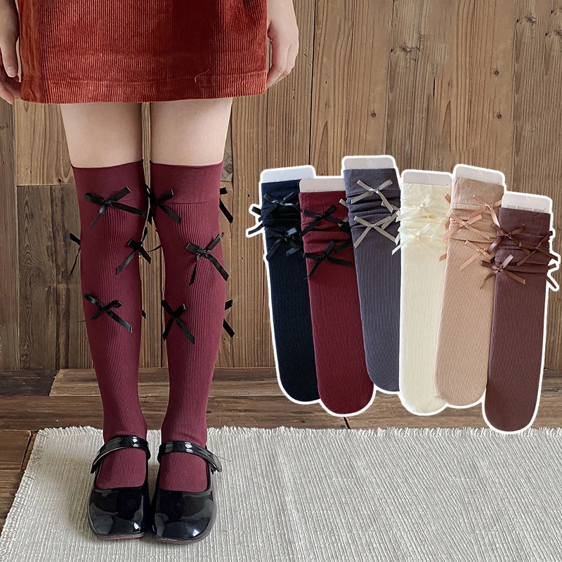 

Spring Autumn Cute Fashion Bows Kids Legging Stocking Sock School Korean Fashion Bow Knee High Sock Children Cotton Stockings