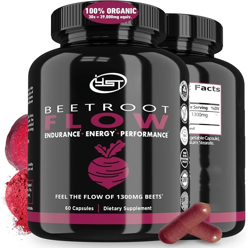 Organic Beetroot Powder Capsules Support Heart , Blood Pressure, and Energy. 60 Capsules Pack