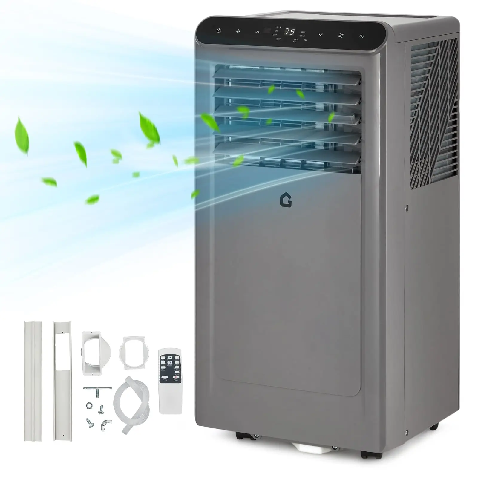 

Портативный кондиционер мощностью 10000 BTU, 3-в-1: охлаждение/осушитель/вентилятор для помещения площадью 450 кв. футов, без дренажа, с пультом ДУ и комплектом для установки в окно