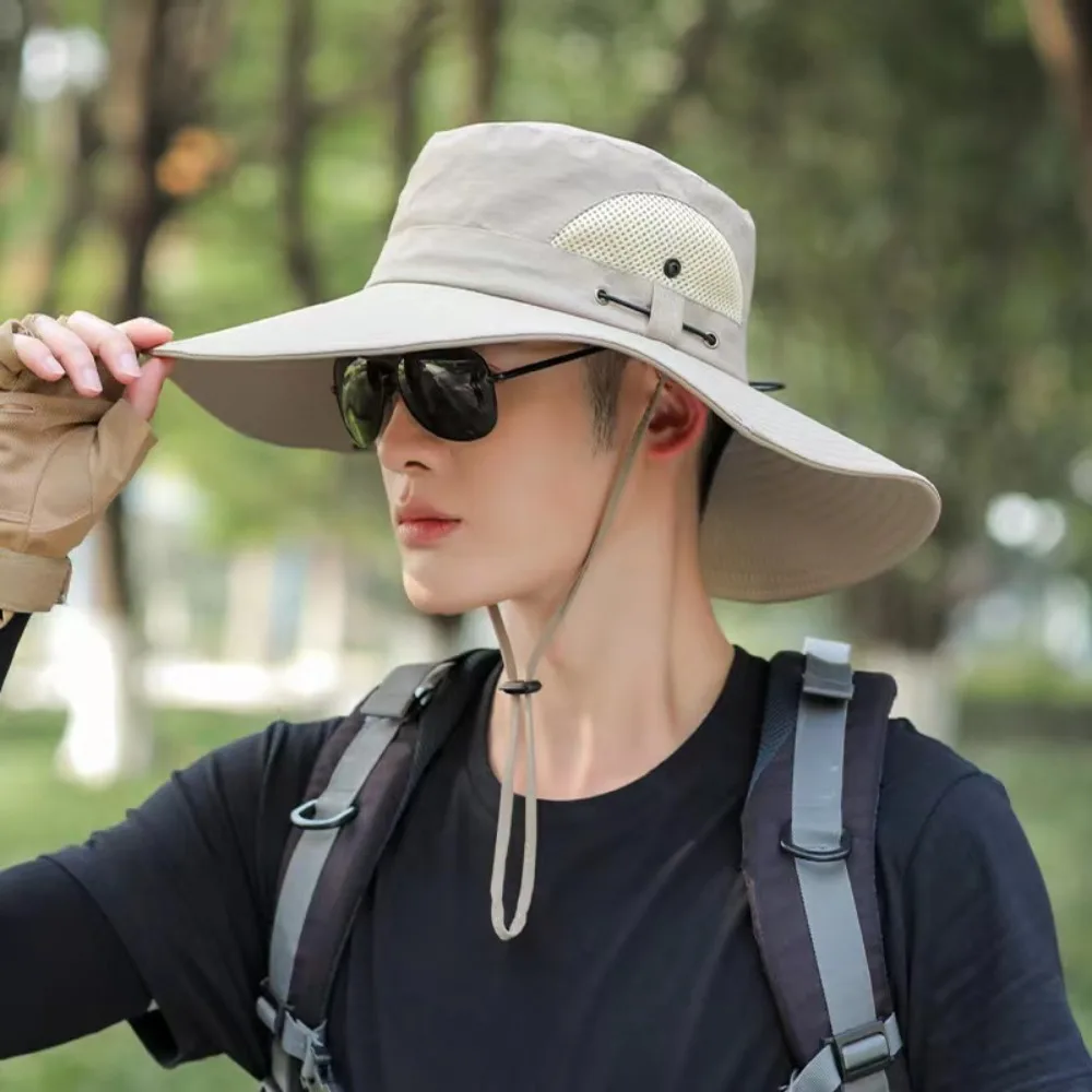 

Fisherman Hat Men and Women Mesh Holes Breathable Outdoor Fishing Mountaineering Sun Hat Casual Summer New Style