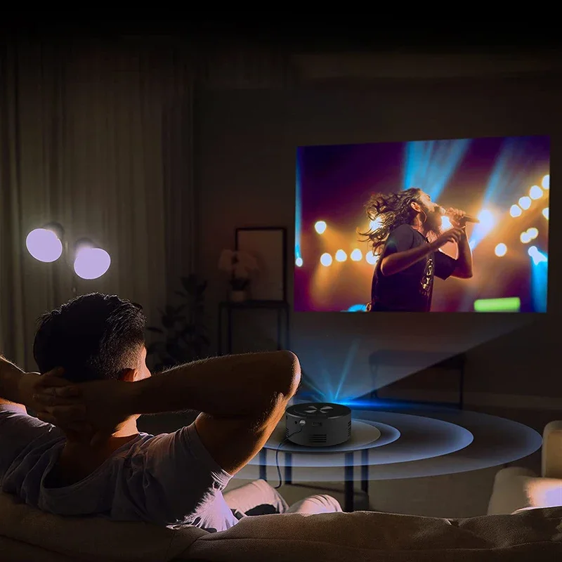 1x YT200 proyector inteligente LED HD proyector de vídeo 1080P misma pantalla cine en casa al aire libre Mini proyecto portátil para Android portátil