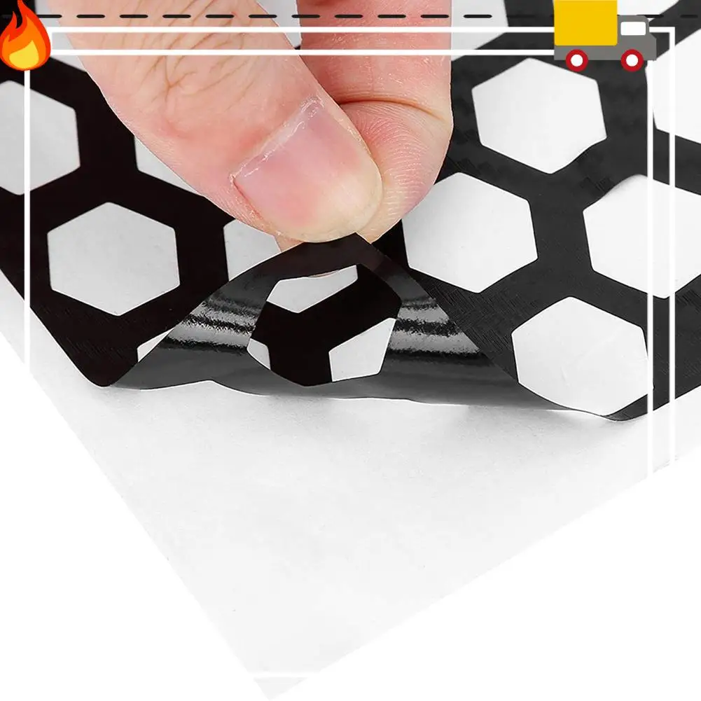 

2X Car Rear Tail Light Lamp Stickers Honeycomb Type Decal Carbon Fiber Style 48 X 30Cm