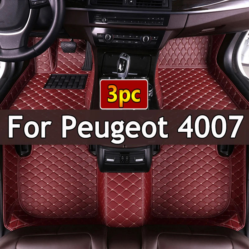 Car Floor Mats For Peugeot 4007 Mitsubishi Outlander Citroën C-Crosser 2007~2012 Rugs Carpets Leather Mat Pad Car Accessories