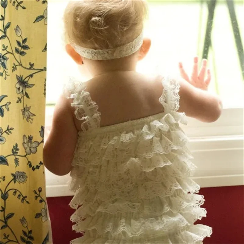 Cute Girls\'Clothing Baby Lace Rompers Toddler Infant dumpsuits Ruffle Romper Baby Birthday Party Outfit