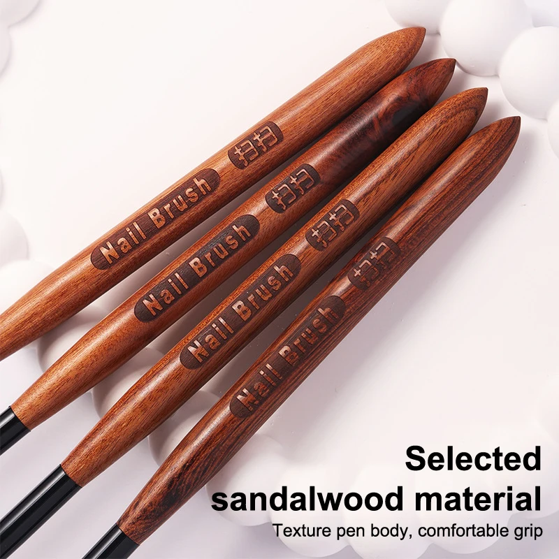 1/2 pçs madeira uv gel polonês arte do prego ombre pintura caneta com capa detalhe escova engrossar desenho escova de alta qualidade manicure ferramenta