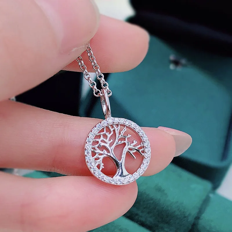 New S925 Sterling Silver Bracelet Tree of Life Fortune Tree ins wind simple and fresh necklace silver jewelry wholesale
