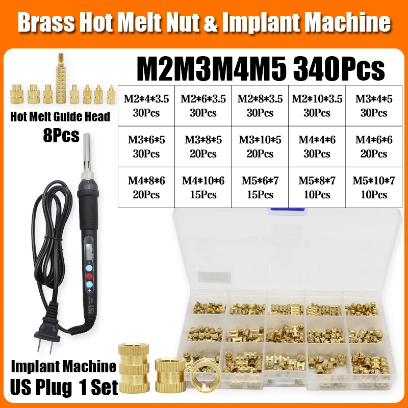Messing-Wärme-Set-Einsatzmutter, elektrischer Lötkolben, 60 W, LCD-Digitalanzeige, einstellbare Temperatur, 220 V/110 V, 3D-Drucker, Kupfermutter – Detail 18