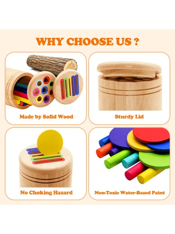 Jouets en bois Montessori, Classification des couleurs, jouets à motricité Fine, jouets sensoriels assortis, Puzzle éducatif pour la petite enfance