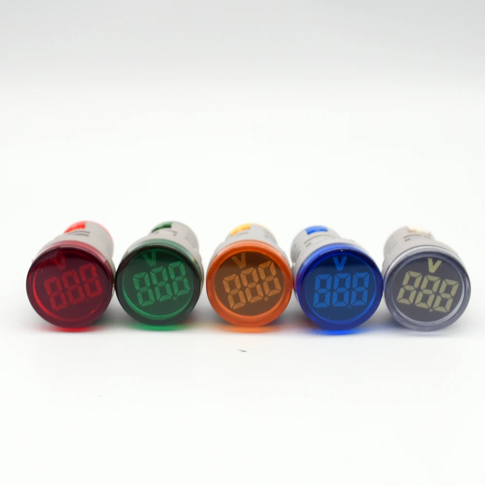 

AC50-500V Voltmeter Round Panel LED Digital Display Analog Volt Meter 220V Mini Voltage Tester Detector Gauge Electric