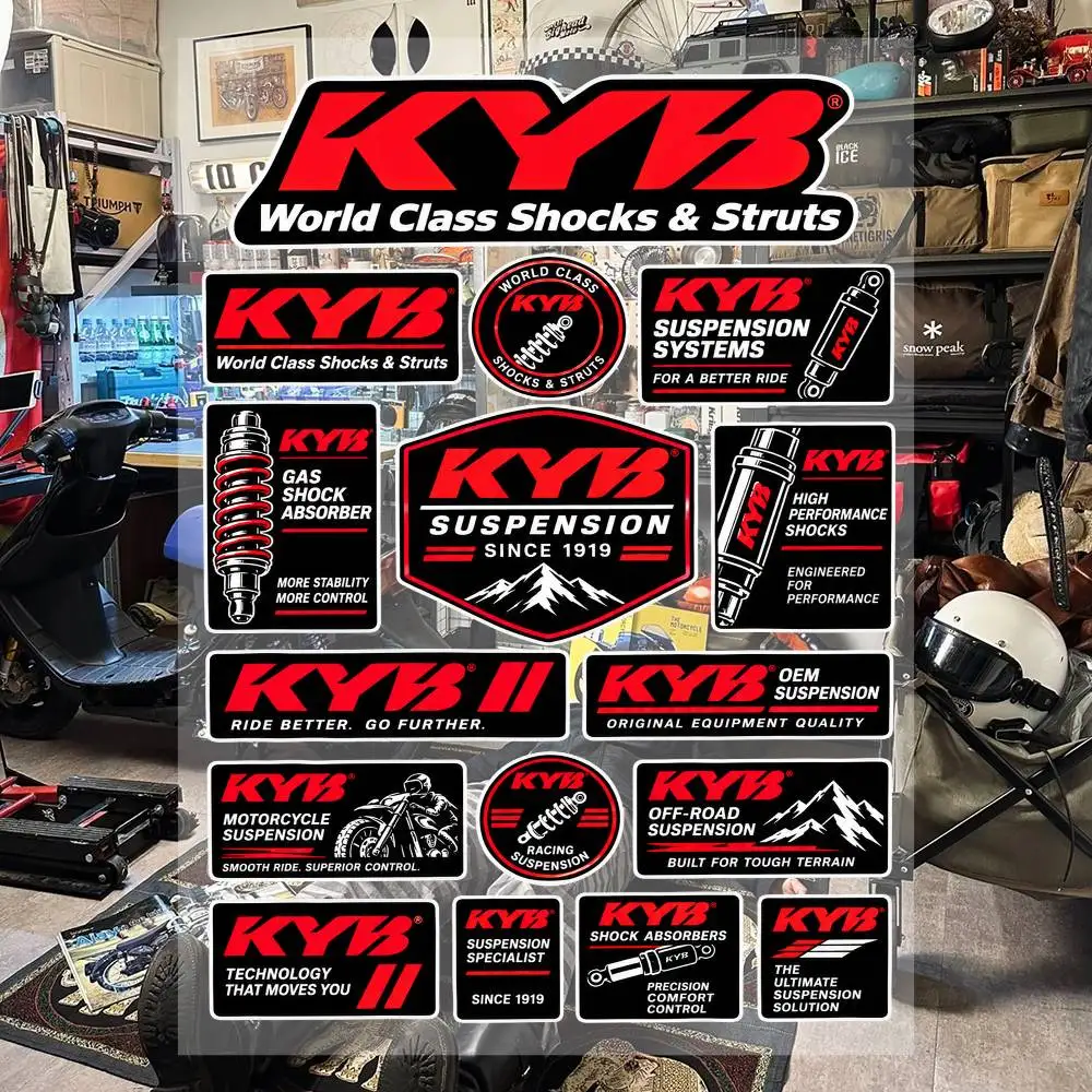 Kyb Cool Graphic Stickers Set Waterproof Vinyl Decals For Motorcycle Helmet Car Laptop Skateboard Luggage Phone Case