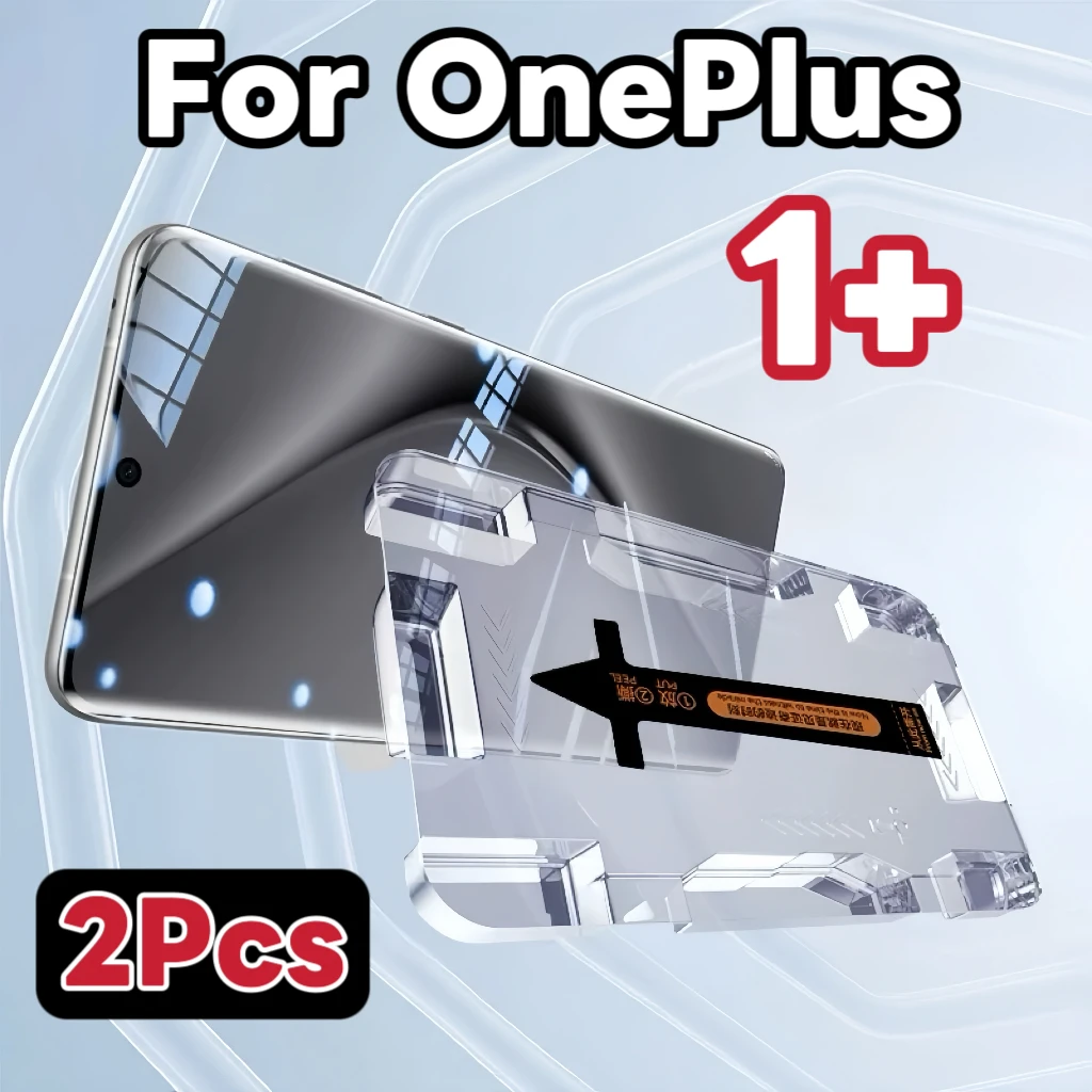 Zweier-Pack hochauflösende Displayschutzfolien aus gehärtetem Glas, kompatibel mit der OnePlus-Serie