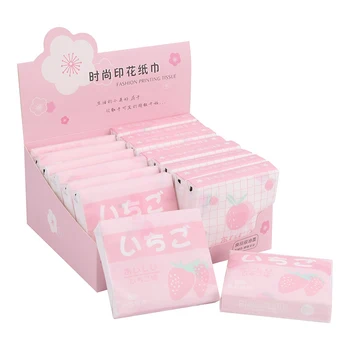 Chusteczki do twarzy z nadrukiem owoców, opakowanie podróżne do samochodu lub torebki, miękkie i bez zapachu, 60 arkuszy w opakowaniu, 3 opakowania