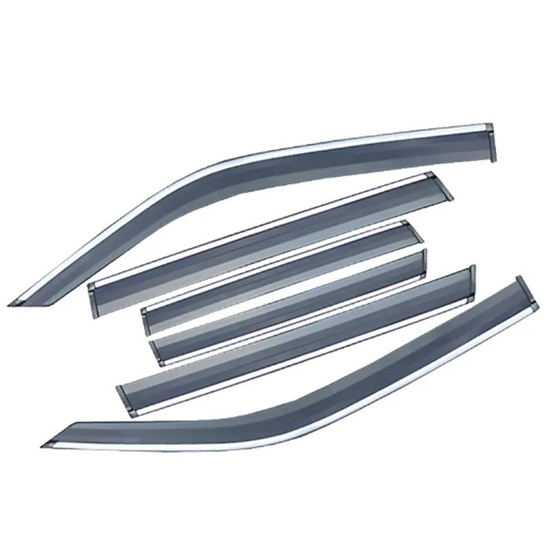 6PCs Windows Visor For Volkswagen VW ID.7 2023~2025 2024 Shelters Cover Awnings Sun Deflector Rain Eyebrow Sticker Accessories.