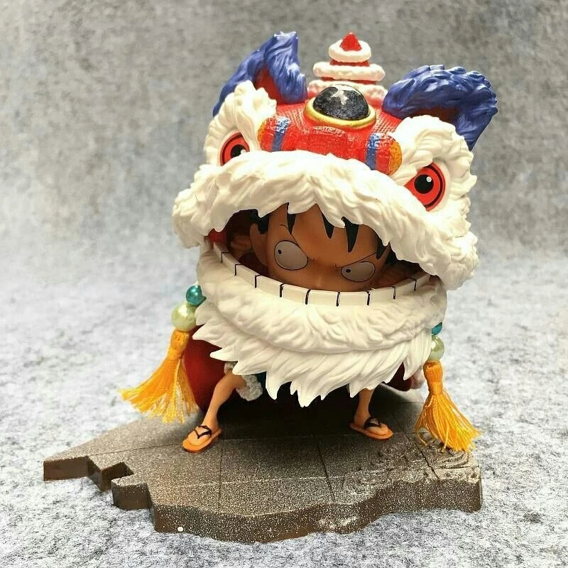 

2026 New Cartoon Anime GK Figures Lion Dance Luffy Decor Statue Anime Pvc Collectible Model Toys Gift