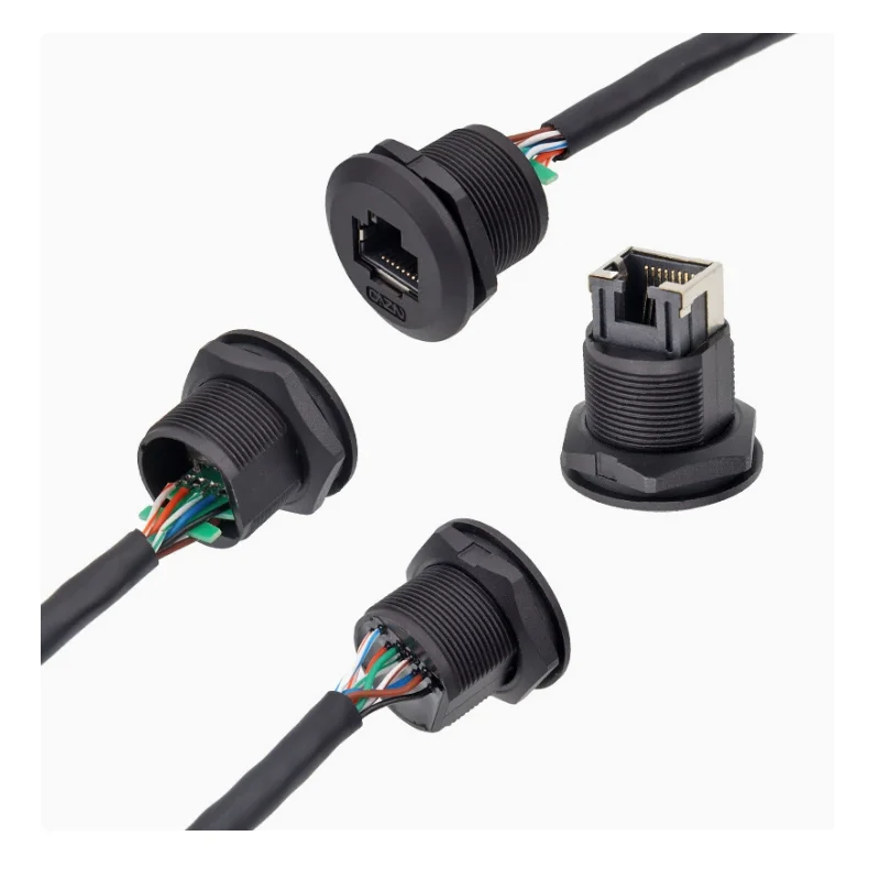 Круглый-водонепроницаемый-соединительный-адаптер-удлинитель-rj45-cat6-штекер-гнездо-для-монтажа-в-шасси-шкаф-с-фиксирующей-пластиной