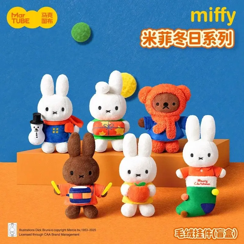 Kawaii nouvelle série d'hiver Miffy boîte aveugle originale pendentif Boris poupée mignonne porte-clés pendentif décoration Couple cadeau Figure jouet