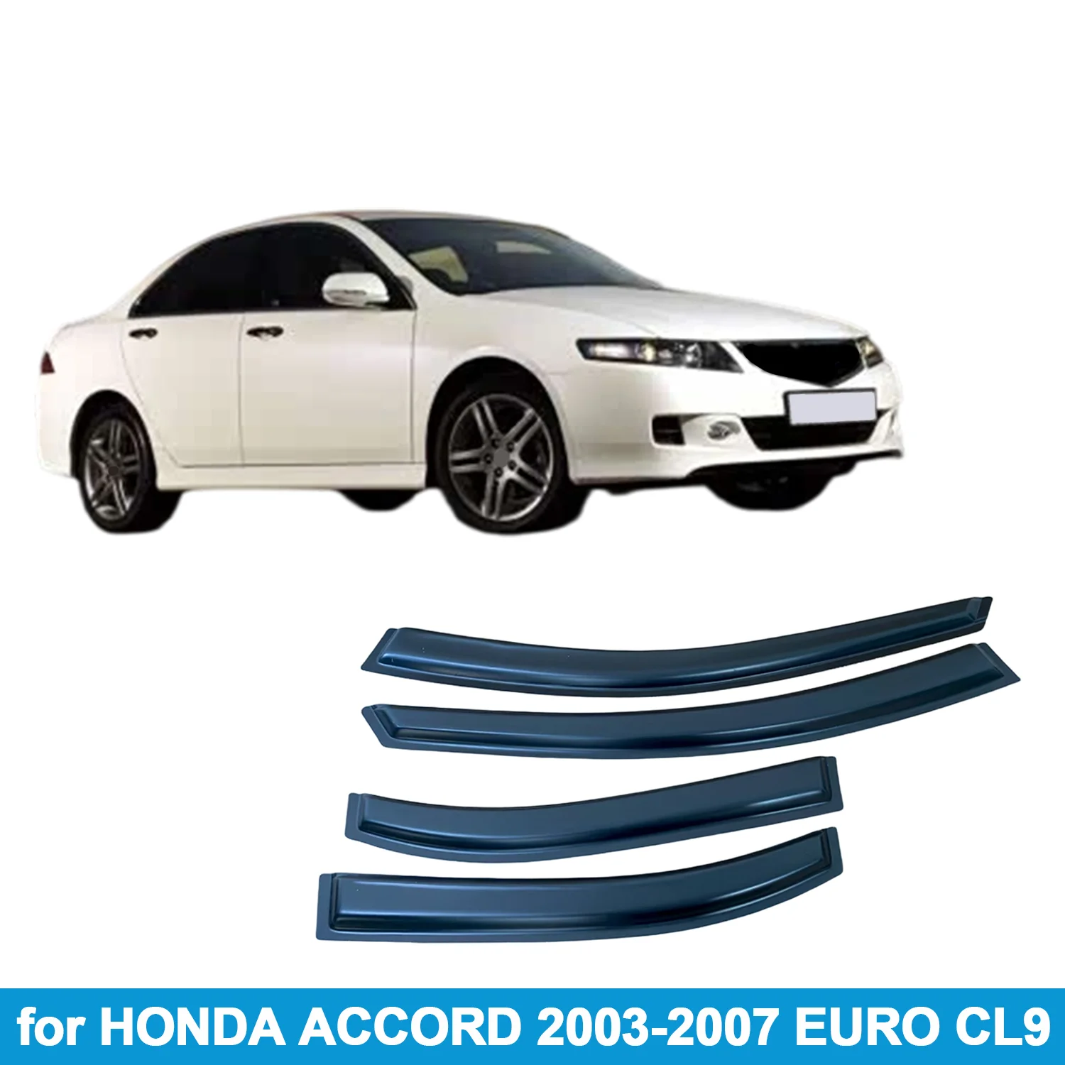 

Window Visor for HONDA ACCORD 2003-2007 EURO CL9 Rain Guard Side Vent Deflector Weathershield Outside-Mount Tape On