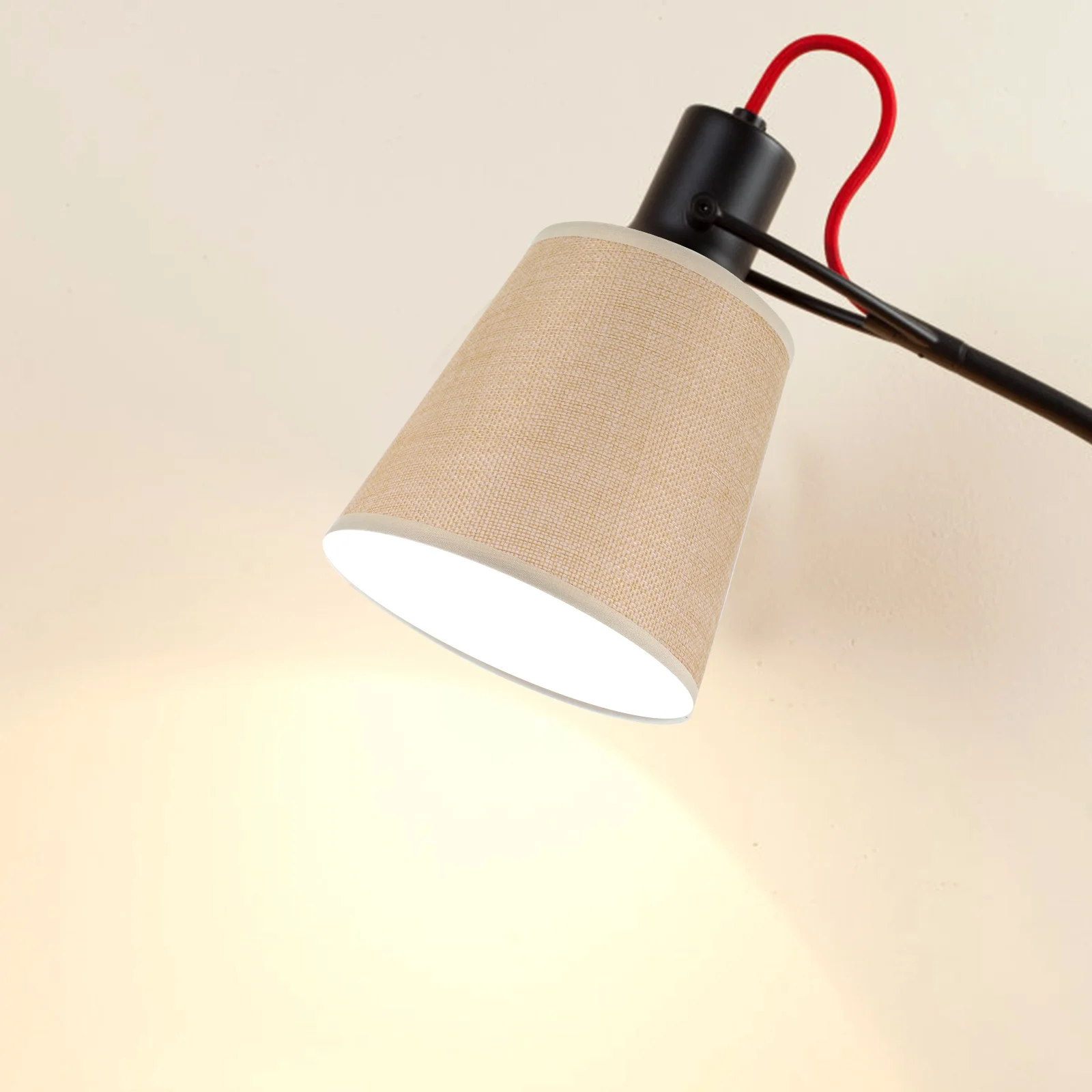

Khaki Fabric Lampshade for Bedroom Table Lamp Shades Clip Bulb Metal Desk Cover Cloth Lampshades Floor Lighting Accessories