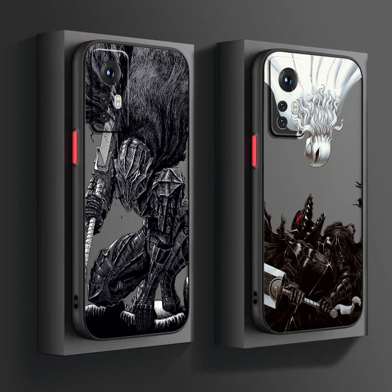 Berserk Guts Fighting Frosted Translucent For Xiaomi Mi 13 12 12T 11T 11 11i 10T 10 9T Pro Lite Ultra 5G Cover Phone Case