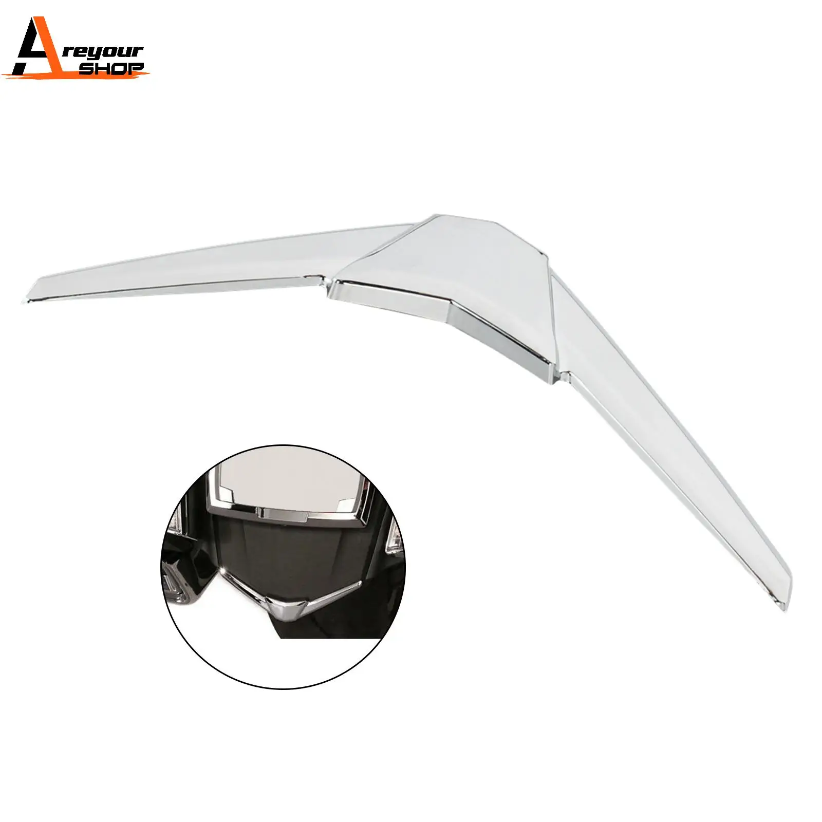 

Areyourshop Chrome Rear Fender Tip Trim Accent Case for Honda Goldwing GL1800 1800 2018 2019 2020 2021 Motorcycle Parts