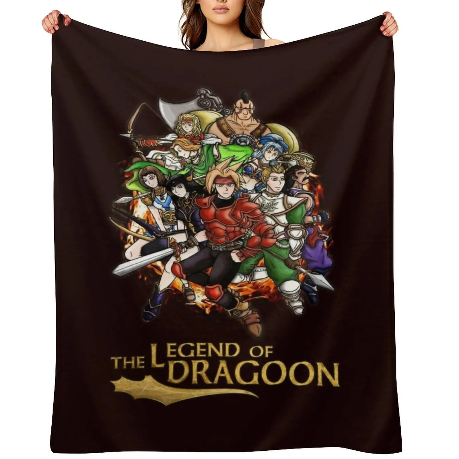 

The Legend of Dragoon Heroes Throw Blanket cosplay anime Plaid on the sofa Plush Flannel Fabric Blankets