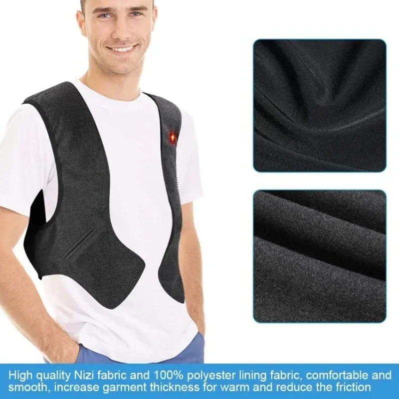 Electric Heated Jackets Winter Heated Vest for Men Women Graphene Heat Coat USB Heating Padded Jacket Keep Warm Vest