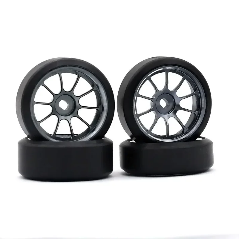 1.5 Degrees Hard Plastic Drift Tires Metal Wheel Rim for Wltoys 284131 K969 K989 Kyosho Mini-Z 1/28 RC Car Upgrade Parts