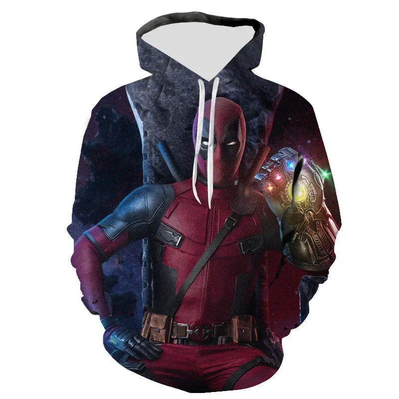 Marvel Movie Deadpool 3D Printed Pullover Fashion Fashion Sweater Casual Comfort Street Hip Hop Sports Parent-Child Wear