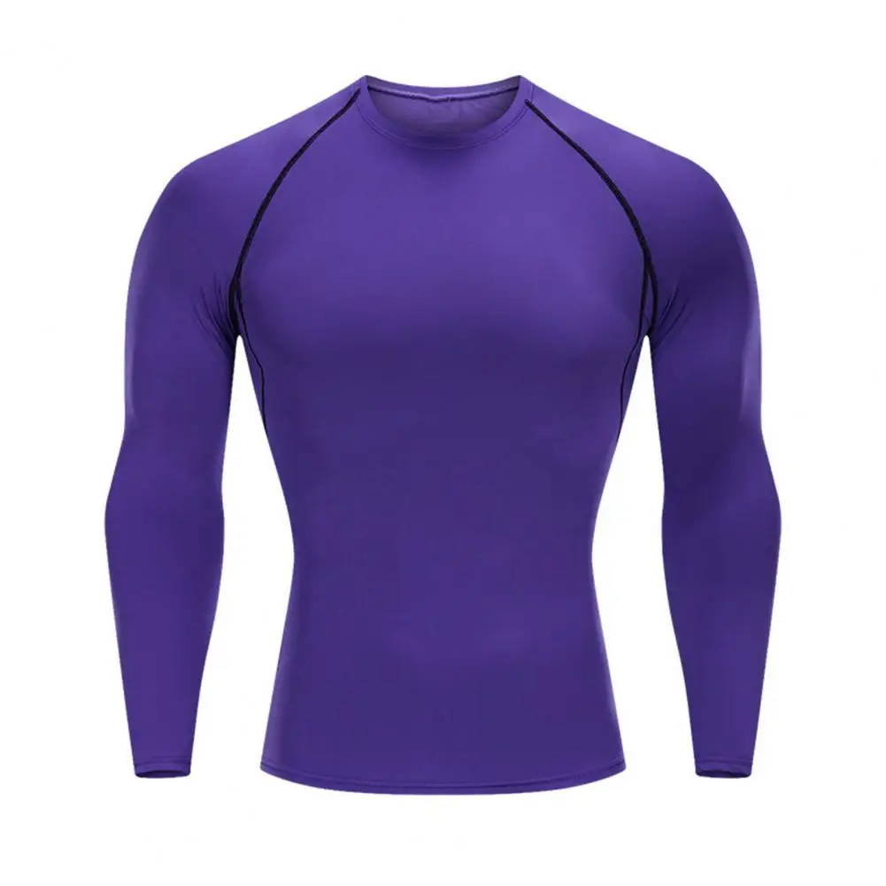 Fitness Shirt Premium Men\'s Long Sleeve Compression Running Shirt Breathable Sweat Absorbing Quick Drying Workout for Jogging